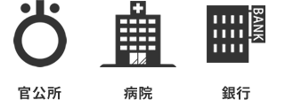 官公所 病院 銀行